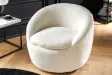 Fauteuil pivotant Alpine 360° en bouclé blanc — Confort & design