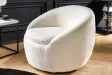 Fauteuil pivotant Alpine 360° en bouclé blanc — Confort & design