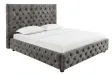 Lit Chesterfield Paris 160x200 cm — Velours olive gris élégant