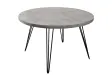 Table ronde Scorpion Ø120 cm — Manguier massif gris, pieds métal