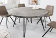 Table ronde Scorpion Ø120 cm — Manguier massif gris, pieds métal