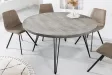 Table ronde Scorpion Ø120 cm — Manguier massif gris, pieds métal