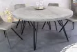 Table ronde Scorpion Ø120 cm — Manguier massif gris, pieds métal