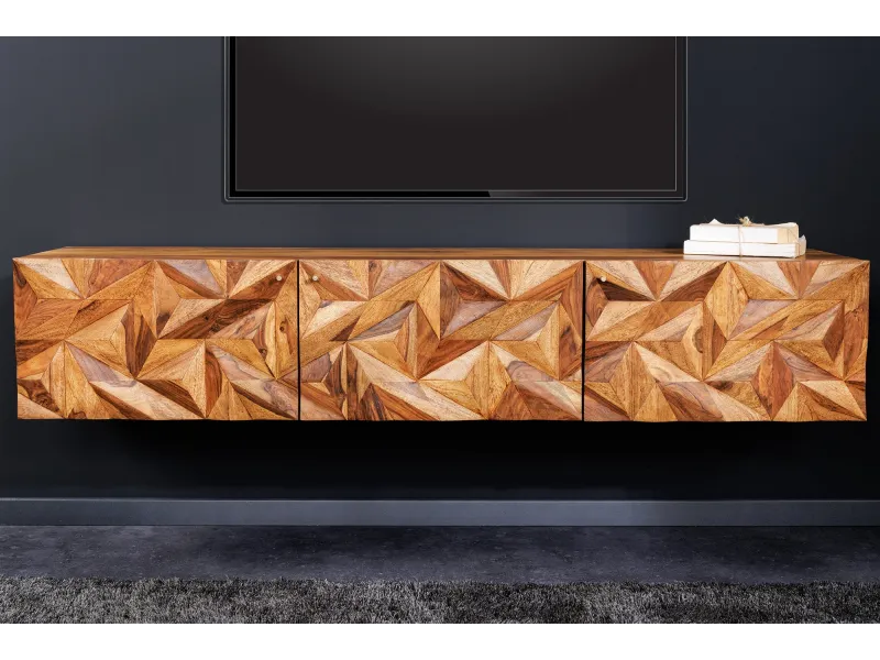 Meuble TV suspendu Alpine 160 cm — Sheesham massif naturel