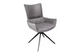 Chaise pivotante microfibre gris bicolore Alpine — lot de 2