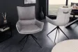 Chaise pivotante microfibre gris bicolore Alpine — lot de 2