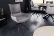 Chaise pivotante microfibre gris bicolore Alpine — lot de 2