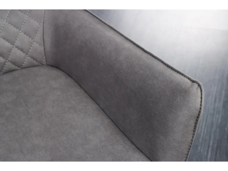 Chaise pivotante microfibre gris bicolore Alpine — lot de 2