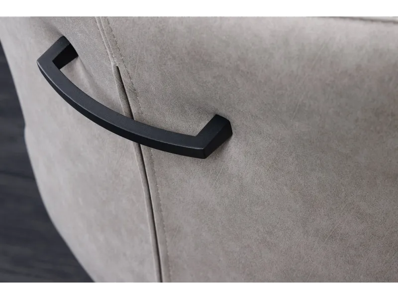 Chaise pivotante microfibre gris bicolore Alpine — lot de 2