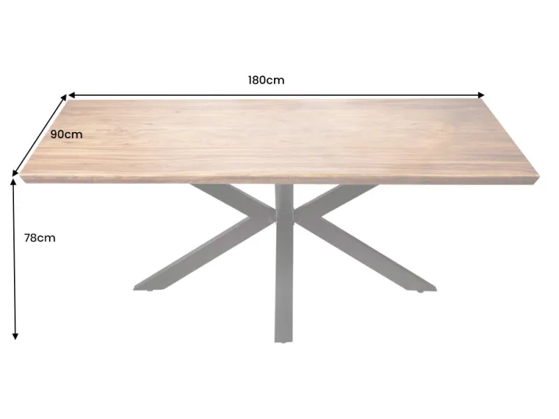 Table à manger sheesham massif 180 cm — Galaxie II