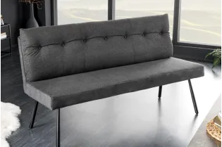 Banquette velours anthracite 160 cm Big George — ressorts