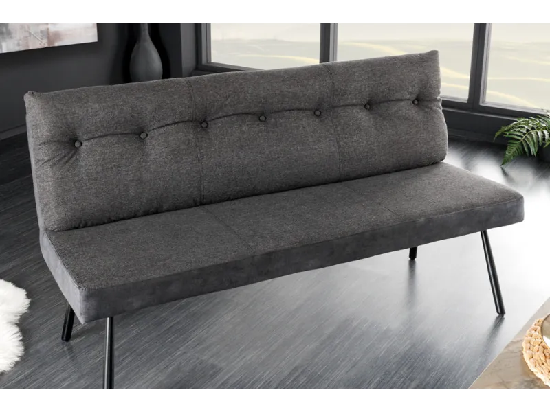 Banquette velours anthracite 160 cm Big George — ressorts