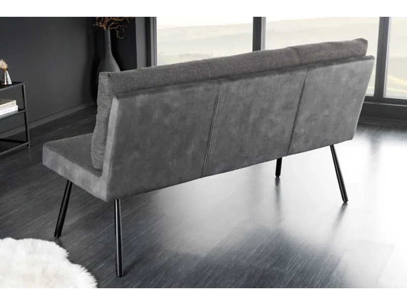 Banquette velours anthracite 160 cm Big George — ressorts