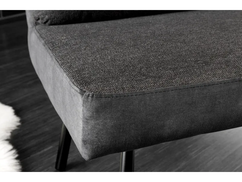 Banquette velours anthracite 160 cm Big George — ressorts