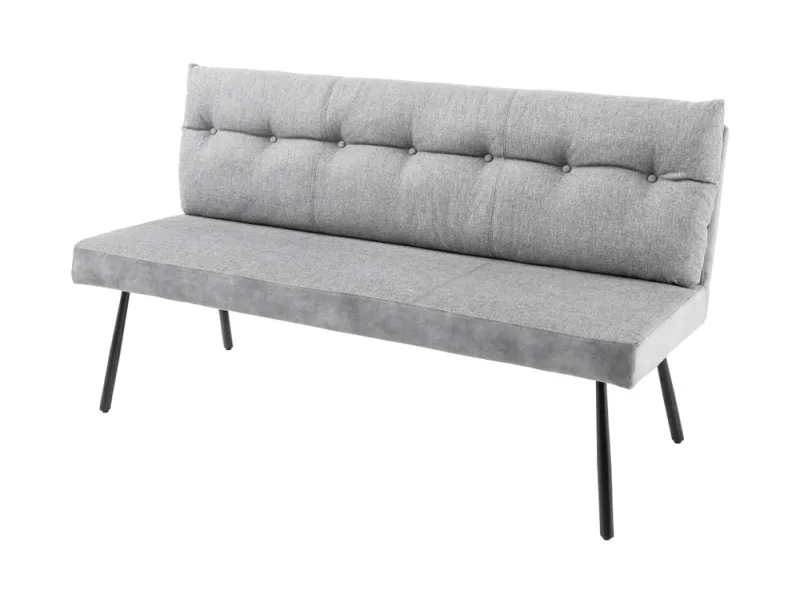 Banquette velours gris 160 cm Big George — ressorts ensachés