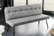 Banquette velours gris 160 cm Big George — ressorts ensachés