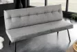 Banquette velours gris 160 cm Big George — ressorts ensachés