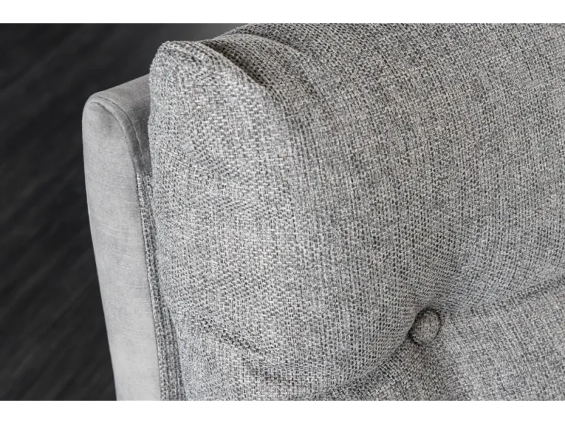 Banquette velours gris 160 cm Big George — ressorts ensachés