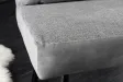 Banquette velours gris 160 cm Big George — ressorts ensachés