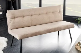 Banc Big George 160 cm velours champagne beige — Adeniahome