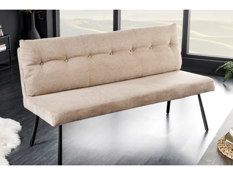 Banc Big George 160 cm velours champagne beige — Adeniahome
