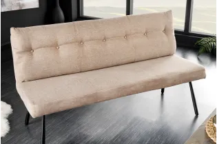 Banc Big George 160 cm velours champagne beige — Adeniahome 2