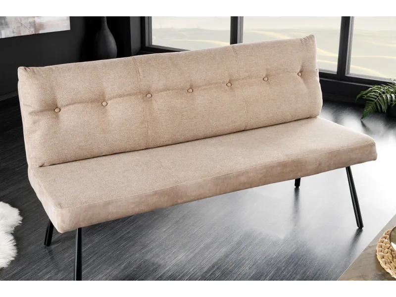Banc Big George 160 cm velours champagne beige — Adeniahome