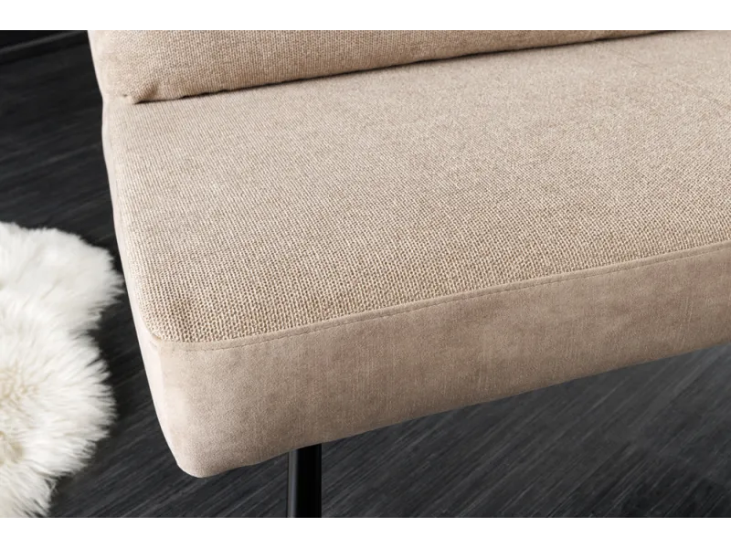 Banc Big George 160 cm velours champagne beige — Adeniahome