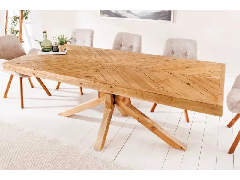 Table à manger Mosaic 160 cm en pin massif naturel — Adeniahome