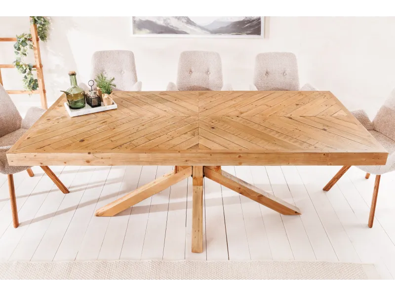 Table à manger Mosaic 200 cm en pin massif naturel — Adeniahome