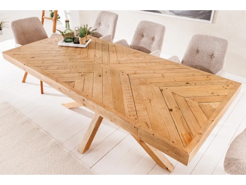 Table à manger Mosaic 200 cm en pin massif naturel — Adeniahome