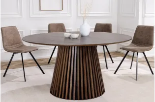 Table ronde Valhalla Wood Ø 140 cm chêne foncé — Adeniahome 2