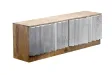 Meuble TV Zalvero 150 cm manguier massif aluminium — Adeniahome