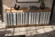 Meuble TV Zalvero 150 cm manguier massif aluminium — Adeniahome