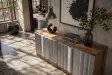 Meuble TV Zalvero 150 cm manguier massif aluminium — Adeniahome