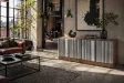 Meuble TV Zalvero 150 cm manguier massif aluminium — Adeniahome