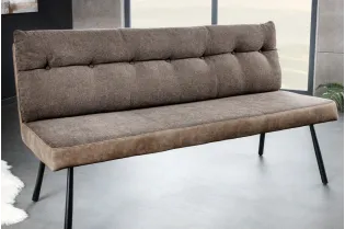 Banc BIG GEORGE 160 cm velours taupe — Confort et élégance
