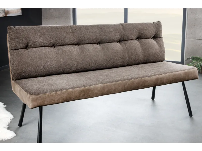 Banc BIG GEORGE 160 cm velours taupe — Confort et élégance