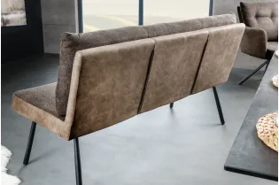Banc BIG GEORGE 160 cm velours taupe — Confort et élégance 2