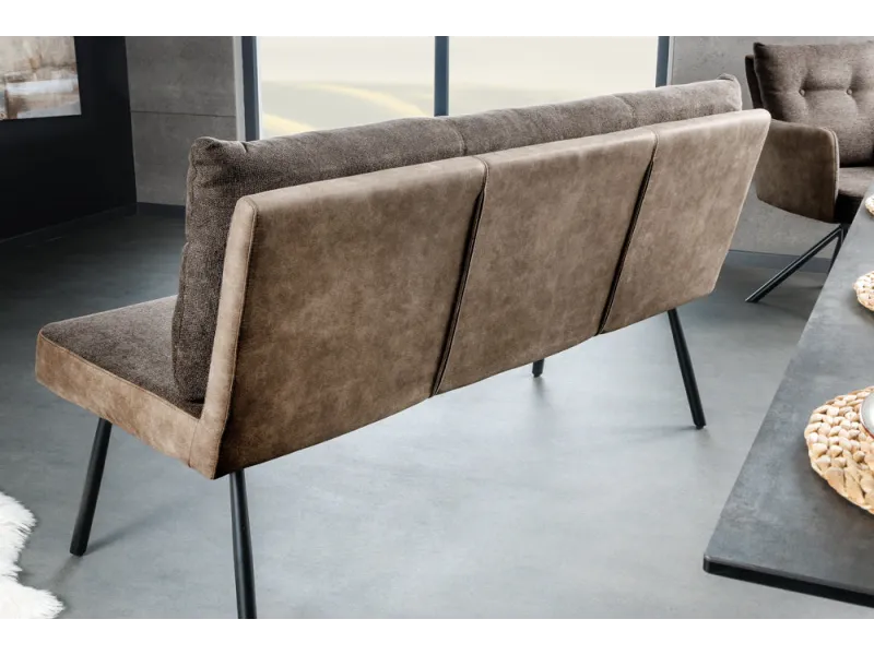 Banc BIG GEORGE 160 cm velours taupe — Confort et élégance