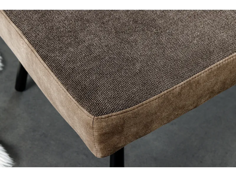 Banc BIG GEORGE 160 cm velours taupe — Confort et élégance