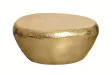 Table basse STONE 75 cm aluminium doré effet martelé — Adeniahome