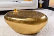 Table basse STONE 75 cm aluminium doré effet martelé — Adeniahome