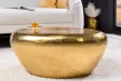 Table basse STONE 75 cm aluminium doré effet martelé — Adeniahome