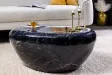 Table basse STONE 75 cm aluminium noir effet marbre — Adeniahome