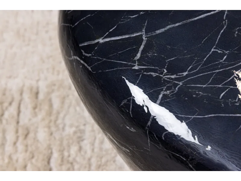 Table basse STONE 75 cm aluminium noir effet marbre — Adeniahome