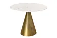 Table à manger ELEGANCIA Ø 100 cm marbre blanc pied cuivré