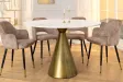 Table à manger ELEGANCIA Ø 100 cm marbre blanc pied cuivré