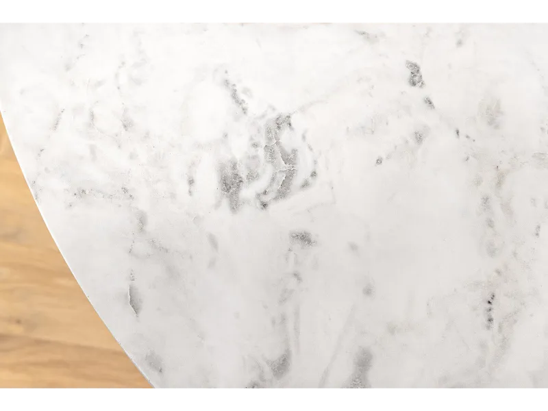 Table à manger ELEGANCIA Ø 100 cm marbre blanc pied cuivré