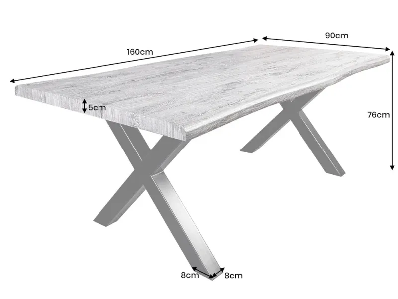 Table à manger WILD 160 cm chêne sauvage blanchi — Adeniahome